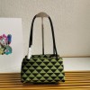 Prada Supernova Small Shoulder Bag In Black/Green Fabric