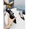 Prada Slingbacks Pumps 45mm In Black Patent Leather