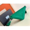 Prada Triangle Shoulder Bag In Green Saffiano Leather