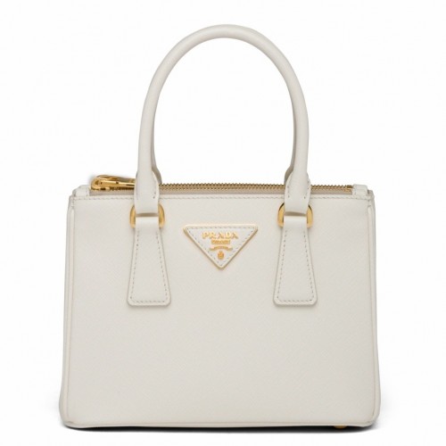 Prada Mini Galleria Bag In White Saffiano Leather Prada Mini Galleria Bag In White Saffiano Leather