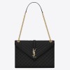 Saint Laurent Envelope Large Bag In Black Matelasse Grained Leather