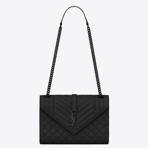 Saint Laurent Envelope Meidum Black Bag with Black Hardware Saint Laurent Envelope Meidum Black Bag with Black Hardware