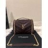 Saint Laurent LouLou Small Chain Bag In Burgundy Quilted Calfskin