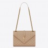 Saint Laurent Envelope Medium Bag In Beige Matelasse Grained Leather