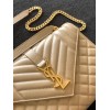 Saint Laurent Envelope Medium Bag In Beige Matelasse Grained Leather