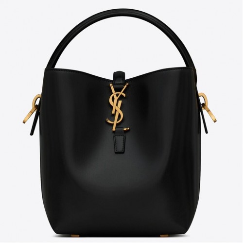 Saint Laurent Le 37 Small Bucket Bag in Black Leather