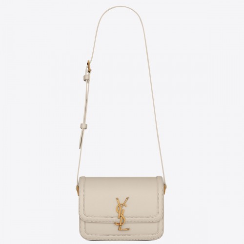 Saint Laurent Small Solferino Bag In White Calfskin