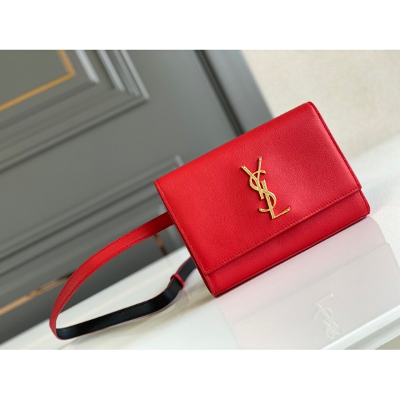 Saint Laurent Kate Belt Bag In Red Calfskin Saint Laurent Kate Belt Bag In Red Calfskin