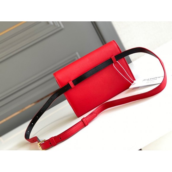 Saint Laurent Kate Belt Bag In Red Calfskin Saint Laurent Kate Belt Bag In Red Calfskin