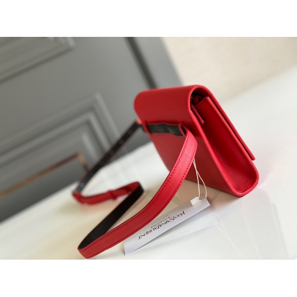 Saint Laurent Kate Belt Bag In Red Calfskin Saint Laurent Kate Belt Bag In Red Calfskin