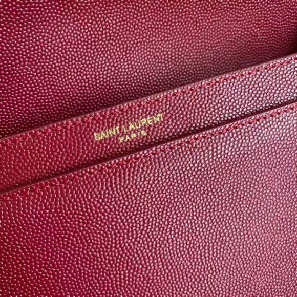 Saint Laurent Cassandra Medium Chain Bag In Red Grained Leather Saint Laurent Cassandra Medium Chain Bag In Red Grained Leather