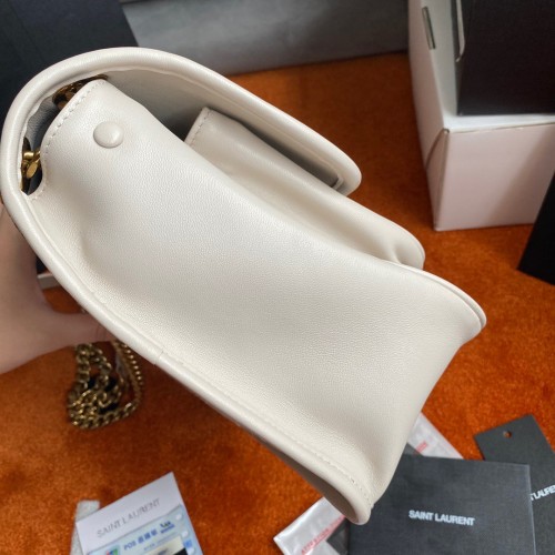 Saint Laurent Niki Medium Chain Bag In White Lambskin Saint Laurent Niki Medium Chain Bag In White Lambskin