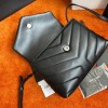 Saint Laurent LouLou Toy Strap Bag In All Black Quilted Calfskin