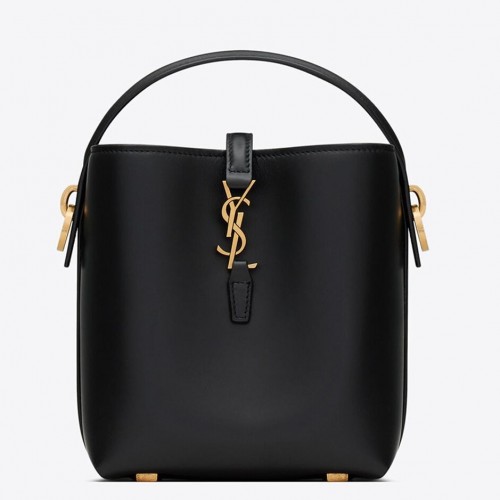 Saint Laurent Le 37 Mini Bucket Bag in Black Leather Saint Laurent Le 37 Mini Bucket Bag in Black Leather