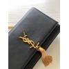 Saint Laurent Kate Medium Tassel Bag In Black Smooth Leather