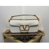Valentino Loco Large Shoulder Bag In White Calfskin