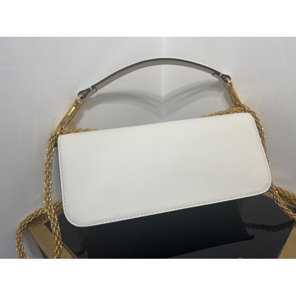 Valentino Loco Large Shoulder Bag In White Calfskin Valentino Loco Large Shoulder Bag In White Calfskin