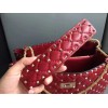 Valentino Red Rockstud Spike Tote Bag