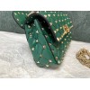 Valentino Rockstud Spike Small Bag In Green Nappa Lambskin