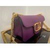 Valentino Loco Large Shoulder Bag In Purple Calfskin