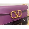 Valentino Loco Large Shoulder Bag In Purple Calfskin