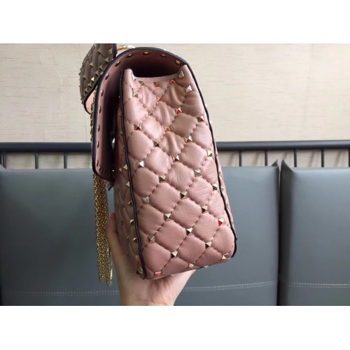 Valentino Rockstud Spike Large Bag In Poudre Nappa Lambskin