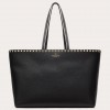 Valentino Rockstud Large Shopping Bag In Black Leather
