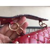 Valentino Rockstud Spike Small Bag In Red Nappa Lambskin
