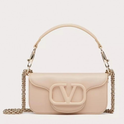 Valentino Small Loco Shoulder Bag in Powder Beige Leather Valentino Small Loco Shoulder Bag in Powder Beige Leather