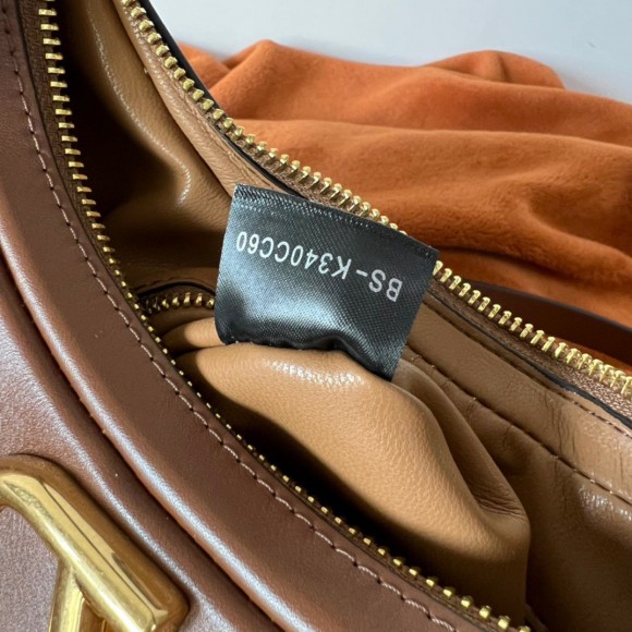 Valentino Stud Sign Hobo Bag In Dark Brown Calfskin Valentino Stud Sign Hobo Bag In Dark Brown Calfskin