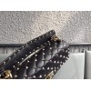 Valentino Rockstud Spike Medium Bag In Black Nappa Lambskin