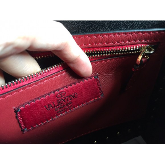 Valentino Rockstud Spike Medium Bag In Black Nappa Lambskin Valentino Rockstud Spike Medium Bag In Black Nappa Lambskin