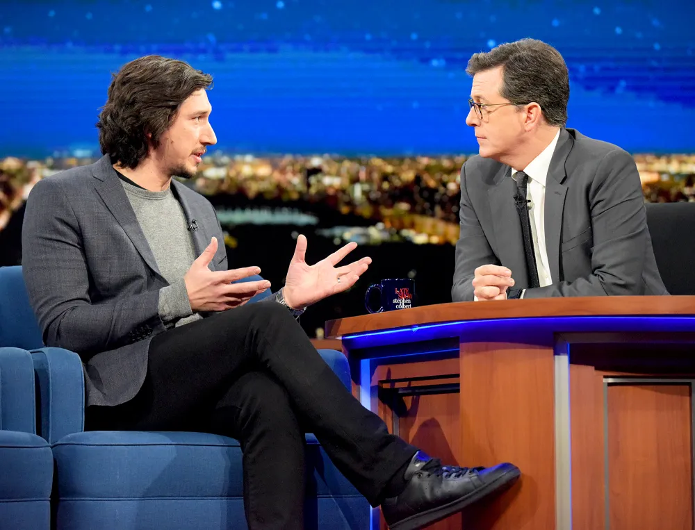 Adam Driver and Stephen Colbert
