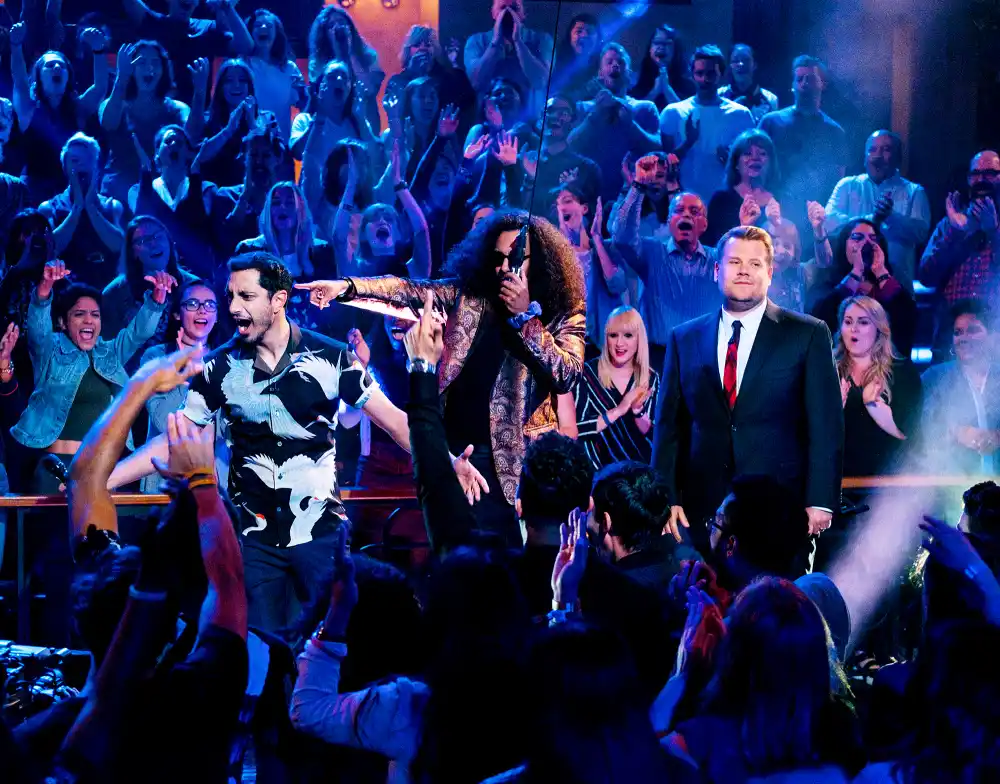 Riz Ahmed and James Corden