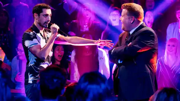 Riz Ahmed and James Corden