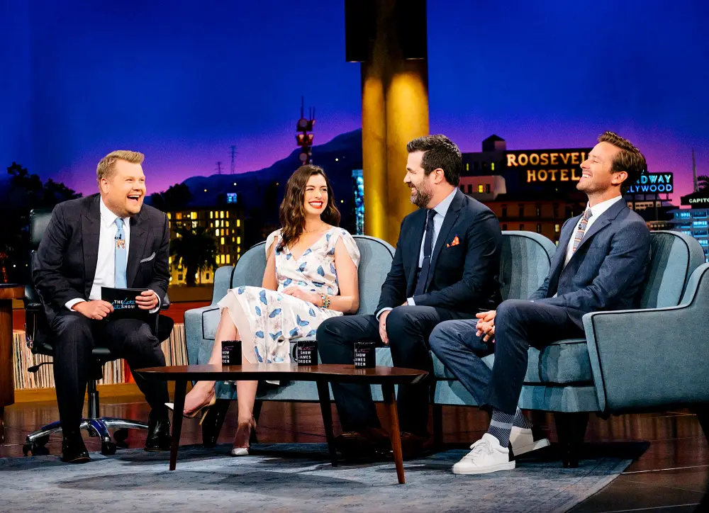 Anne Hathaway, Rob Delaney, Armie Hammer and James Corden