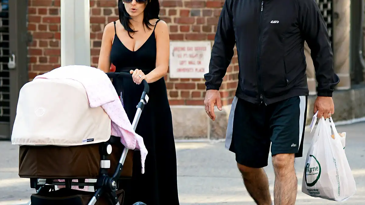 Alec Baldwin and his wife Hilaria Thomas Baldwin pictured today taking