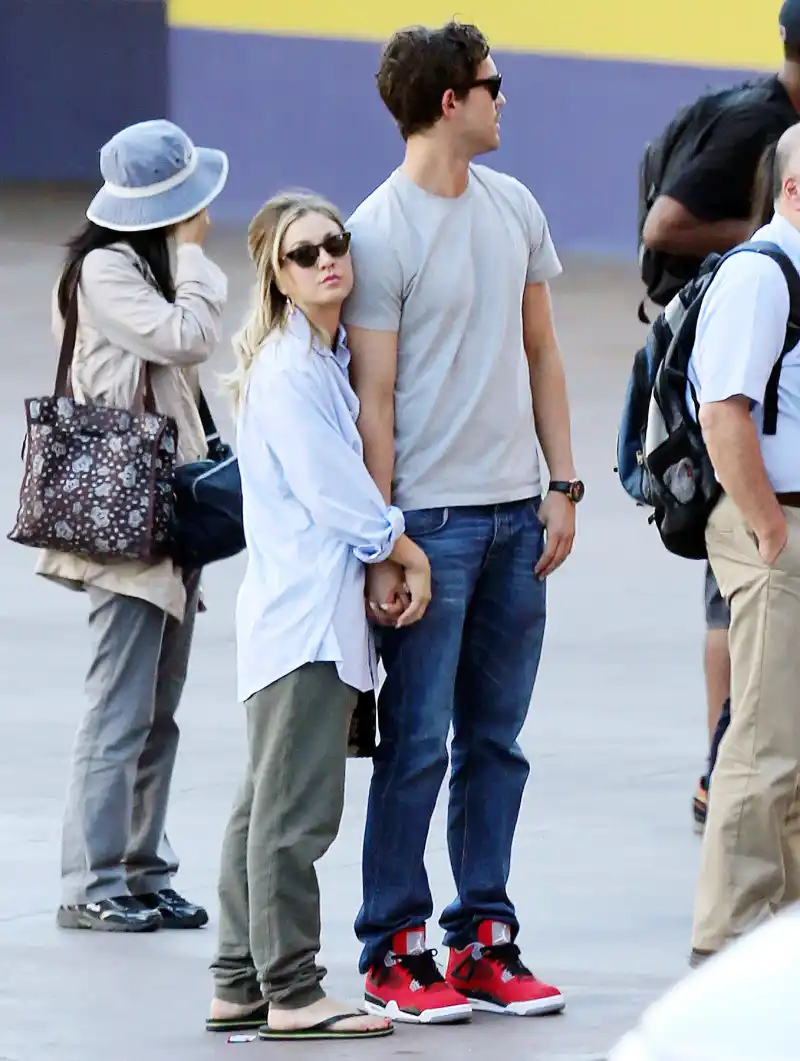 Ryan Sweeting visits Kaley Cuoco on set on October 2, 2013