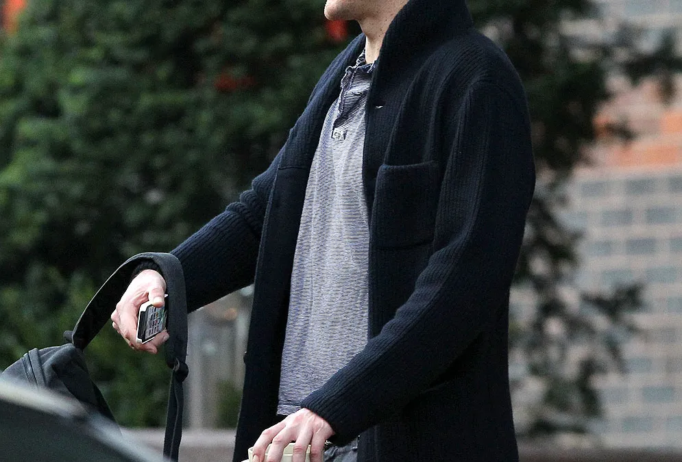 Jason Segel on set in Boston, MA Oct 17, 2013