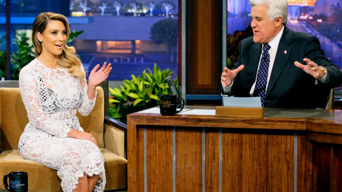 Kim Kardashian and Jay Leno