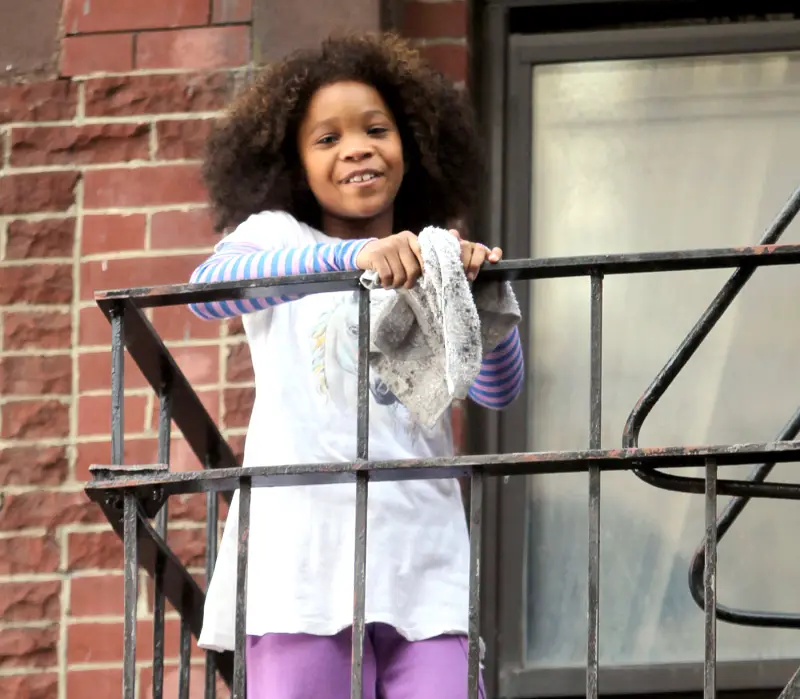 Quvenzhane Wallis on the set of "Annie" on Nov. 16, 2013 in NYC