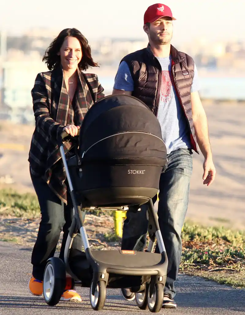 Jennifer Love Hewitt, Brian Hallisay and baby on January 15, 2014