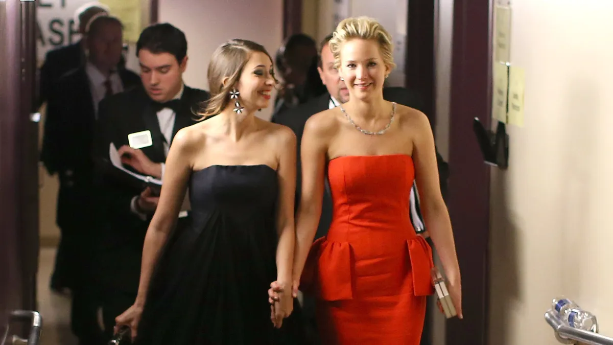 Jennifer Lawrence backstage during the Oscars held at Dolby Theatre