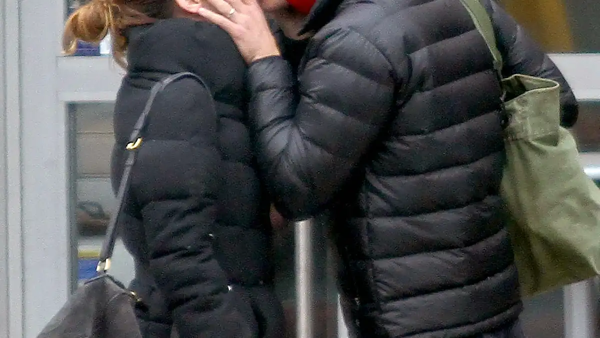 Newlyweds Adam Brody and Leighton Meester kiss in NYC on April 2, 2014