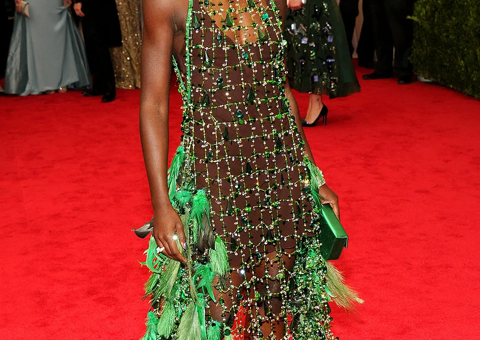 Lupita Nyong'o wears an interesting Prada dress at Met Gala 2014