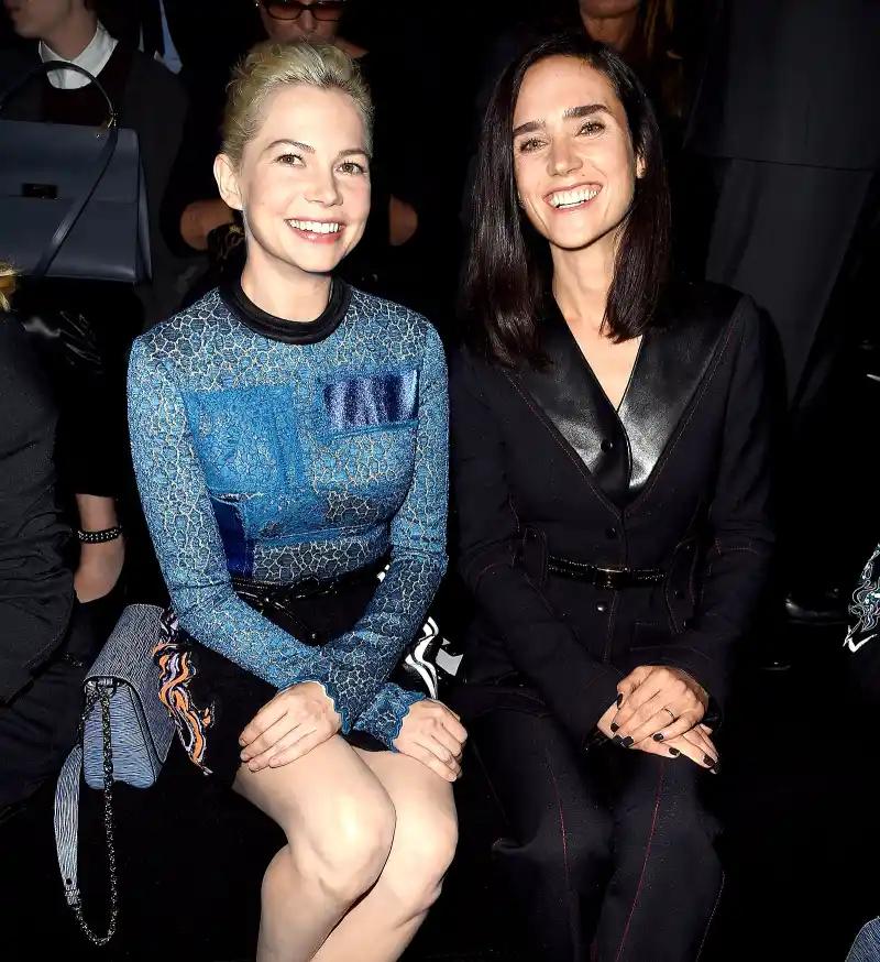 Michelle Williams and Jennifer Connelly attend the Louis Vuitton show