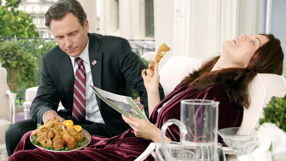 Tony Goldwyn and Bellamy Young in "Scandal"