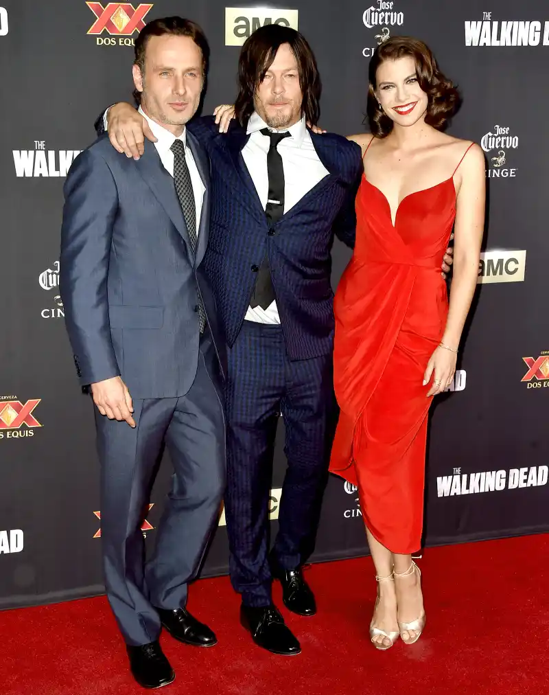 Andrew Lincoln, Norman Reedus, and Lauren Cohan on Oct. 2, 2014