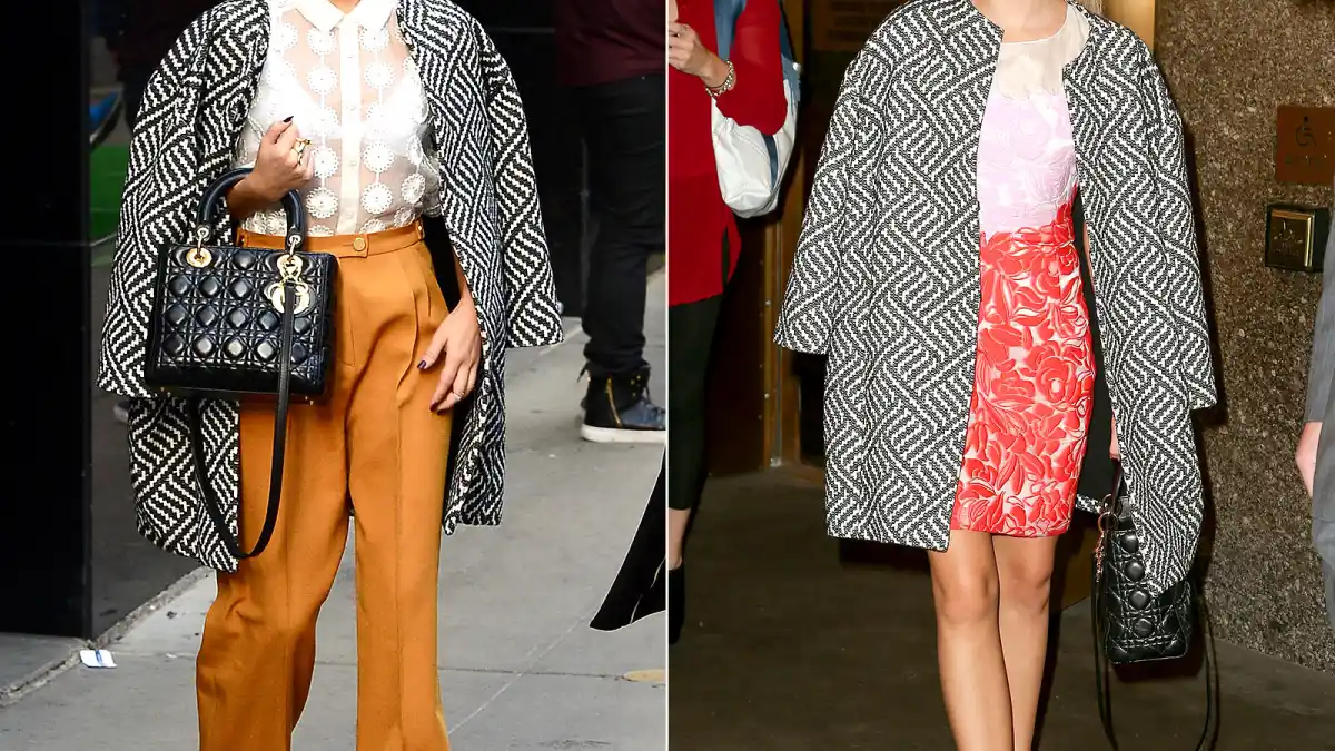 Sarah Hyland wears an Alice + Olivia Cocoon Coat in NYC on Oct. 21.