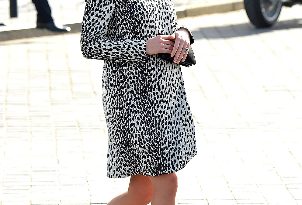 Kate Middleton recycled a striking dalmatian print Hobbs coat at her a